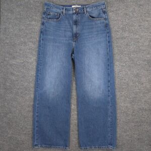 Levis Jeans Womens 33X30 Blue High Loose Baggy Premium Big E Medium Wash Denim